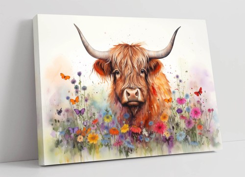 Watercolour highland cow - cow, &