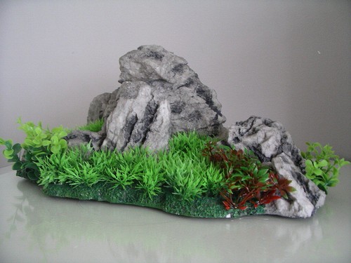 Aquarium realistic large - aquarium, rock