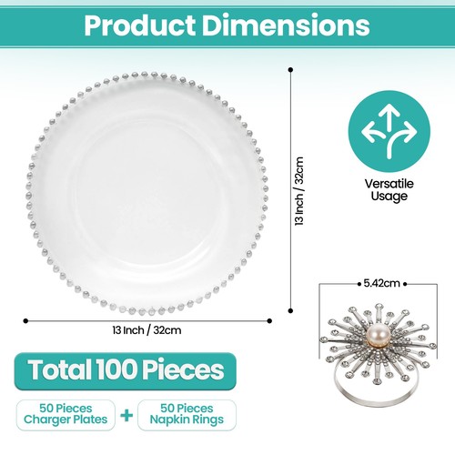 Acrylic beaded charger plates - beaded,