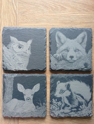 Woodland animal slate - slate, coaster