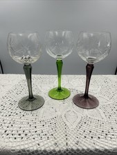 Harlequin Stemmed Glass Etched