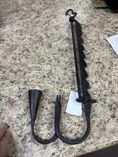 Antique Wrought Iron Hanging Candle holder.  Sawtooth Trammel.