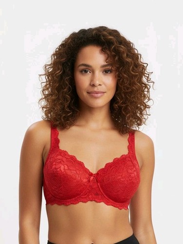 Red lace full - cup, bra