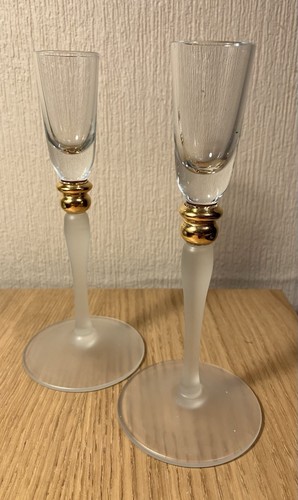 Vintage pair glass frosted - pair,