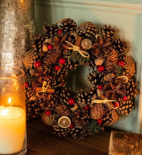 Christmas Winter Spice Wreath Dried Orange Cinnamon Xmas Hanging Decoration 30cm