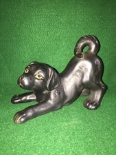 VINTAGE HARVEY KNOX BLACK LABRADOR DOG PUPPY POTTERY / CERAMIC FIGURE