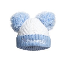 Baby Girl/Boy Woven Ribbed Bobble Beanie Hat Pompom Winter Cap Newborn - 12m