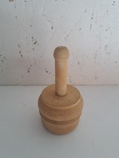 Wood carved butter mold press - flower - 4cm diameter