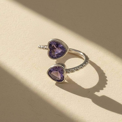 Double heart amethyst - amethyst,