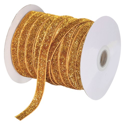 Metallic glitter velvet - metallic, ribbon
