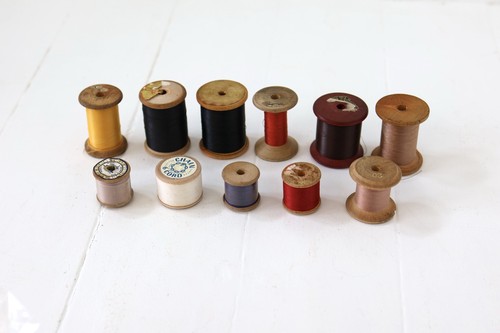 Vintage lot wooden cotton - vintage,