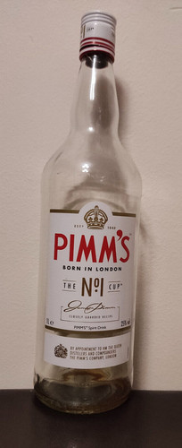 Empty pimms bottle litre - litre,