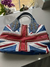 Rare, Leather Studded Union jack Handbag