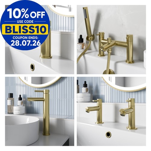 Bathroom taps brushed brass - taps,