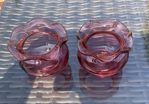 Vintage pair cranberry - pair, of