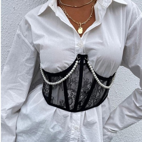 Floral lace underbust - underbust, corset