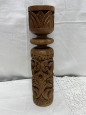 Carved Wooden Candlestick