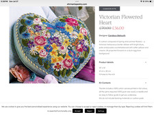 EHRMAN new ' Victorian Flowered Heart' TAPESTRY KIT- Candace Bahouth 41cm x 36cm