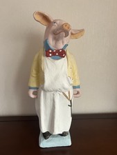 Antique Advertising Butcher's Shop Window Counter Display Pig Statue 57cm 