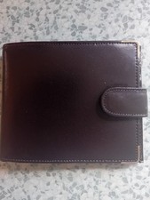 Mens Dark Brown Real Leather Multi Sectional Folding Wallet - Unused