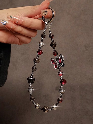 Beaded butterfly phone - beaded,
