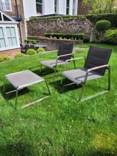 2 Indian Ocean Garden Chairs with Foot Stool