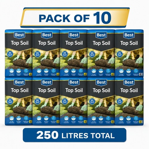 250l garden top soil 10x25l - 250l,