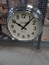 AWN14C - Giant Electric Wall Clock - Chrome -  Arabic Dial