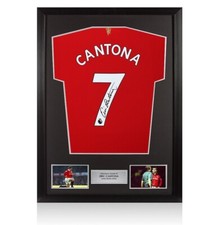 Framed Eric Cantona Signed Manchester United Shirt: Home, 2021-22