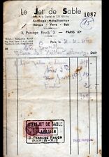 PARIS (XI°) SANDBLASTING / METALLIZATION / METALS GLASSWARE "SAND JET" in 1946