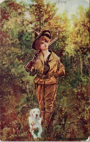 Female hunter the trail - hunter,