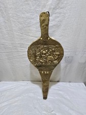 Vintage Brass and Wood Bellows / embossed  Design fully restored. 46cm x 18cm