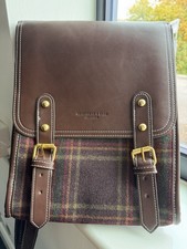 Burgundy & Brown Tartan Satchel. New. Never Used.