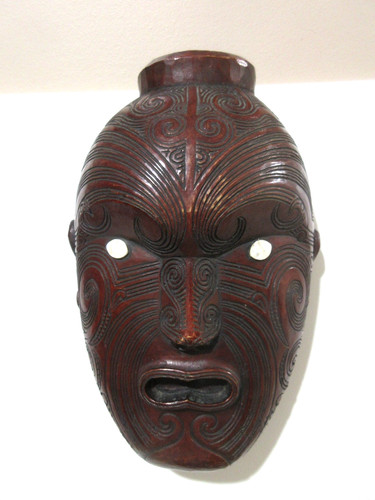 Wood maori warrior mask - wood,