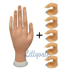 Nail Art Trainer Practice Training Hand & Fake Fingers Acrylic Gel False Tip Kit