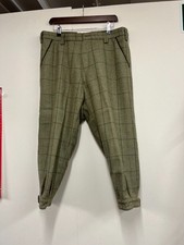 Schoffel Mens Green Tartan 100% Wool Cropped Trousers Size 36 CG SA5