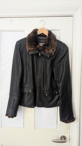 Vintage black leather jacket - black,