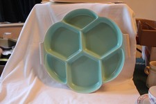 Poole Pottery Dove Grey and Sky Blue Twin Tone Nibbles dish 7 compartments