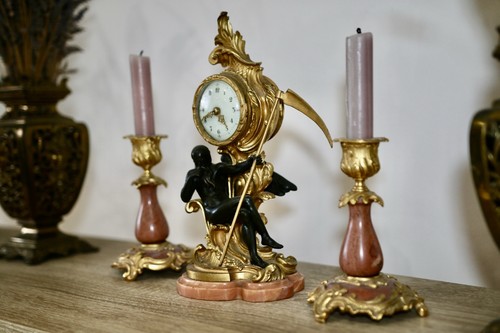 Antique victorian budoir clock - budoir,