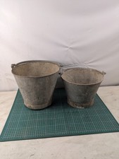 2x Vintage Galvanized Steel