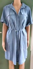 Nwt blue striped belted Linen