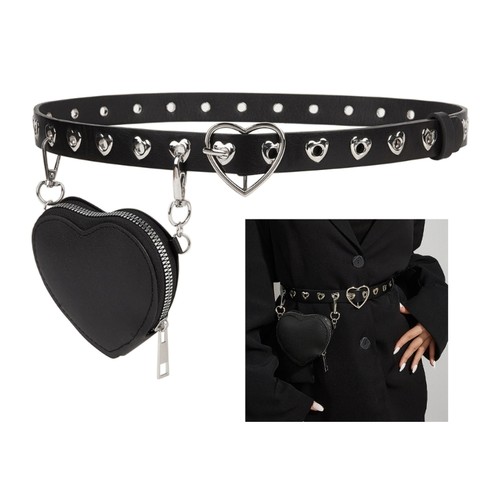 Rivet studded love buckle - studded,