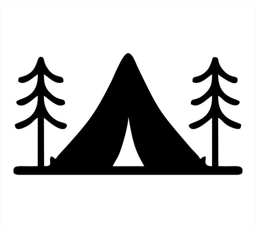 Tent camping vinyl decal - tent,