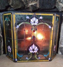 Tiffany Style Fireplace Screen