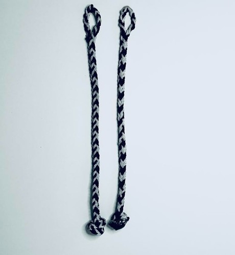 Black and white braided mews - white,
