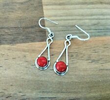 925 Sterling Silver - Semi-Precious Tear Drop Gemstone Hook Earrings - Set-AA2