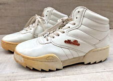 Womens ELLESSE Plativo Mid White Patent Rosegold Fashion Trainers Shoes Size 5