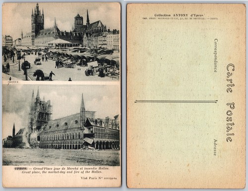 Grand place market ypres fire - ypres,