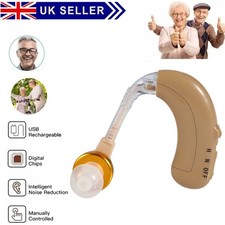 Digital Hearing Aid Rechargeable Voice Amplifier Sound Adjustable Behind Ear TOP
