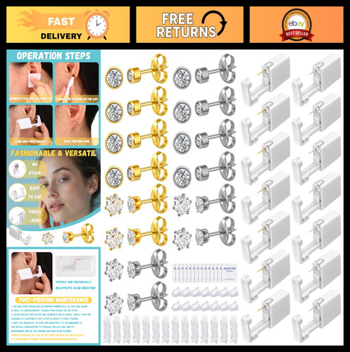 Piece ear piercing kit with - kit,